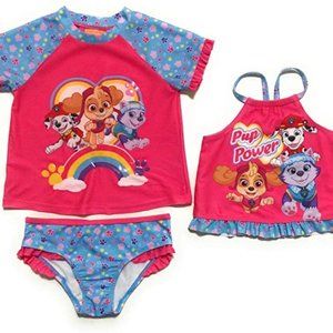Tankini & rashguard set toddler girls new size 2T Paw Patrol 85% polyester